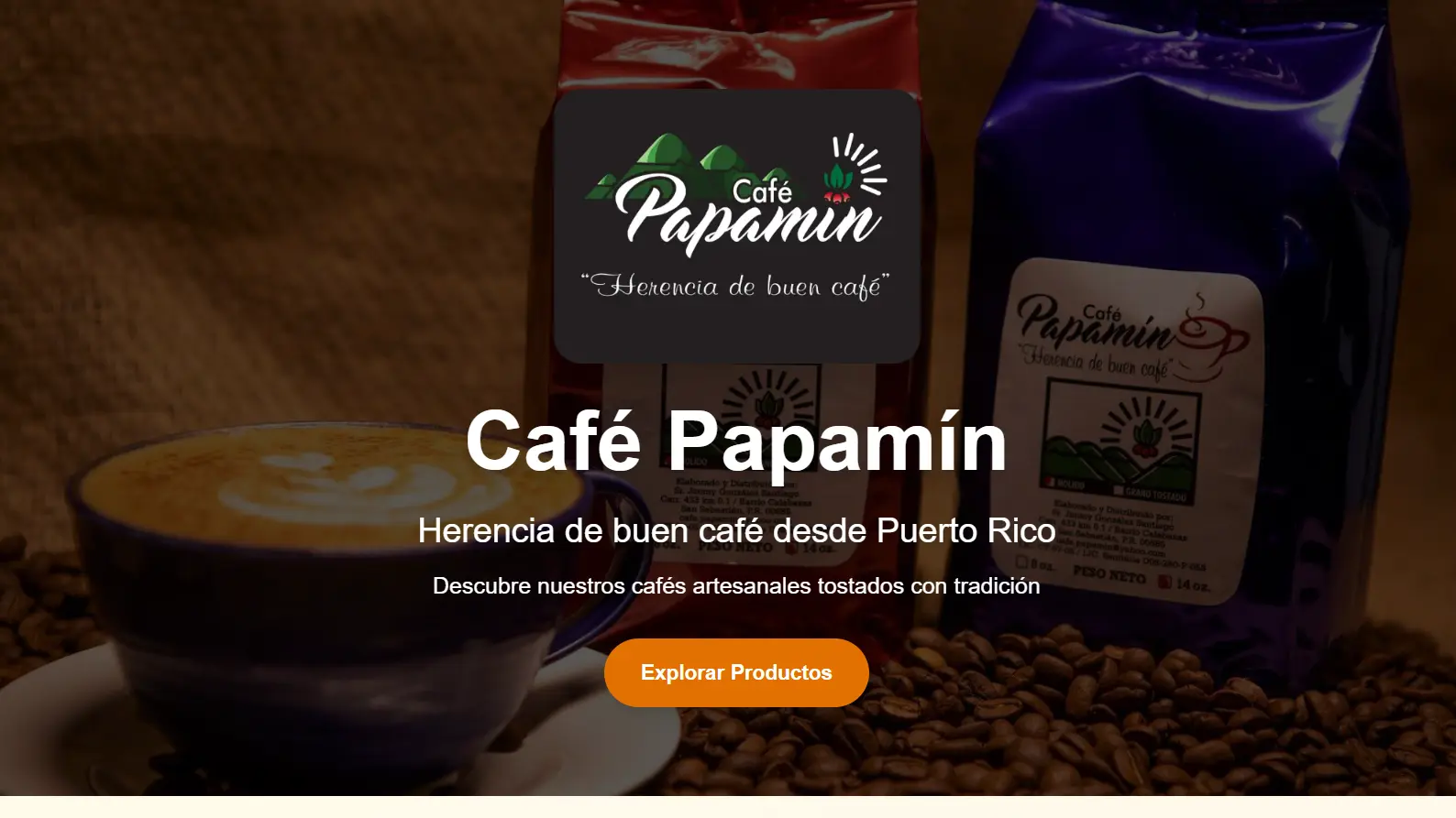Screenshot of Café Papamín project